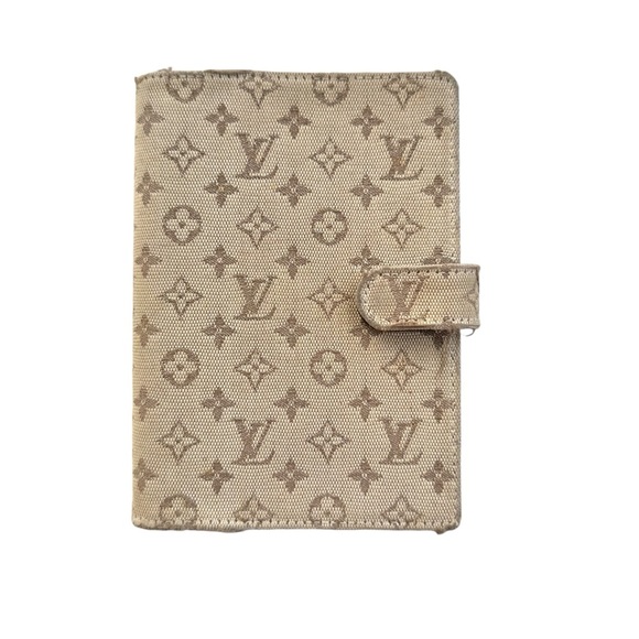 Authentic Louis Vuitton Beige & Brown Mini Lin Canvas & Leather Agenda PM - Picture 3 of 11
